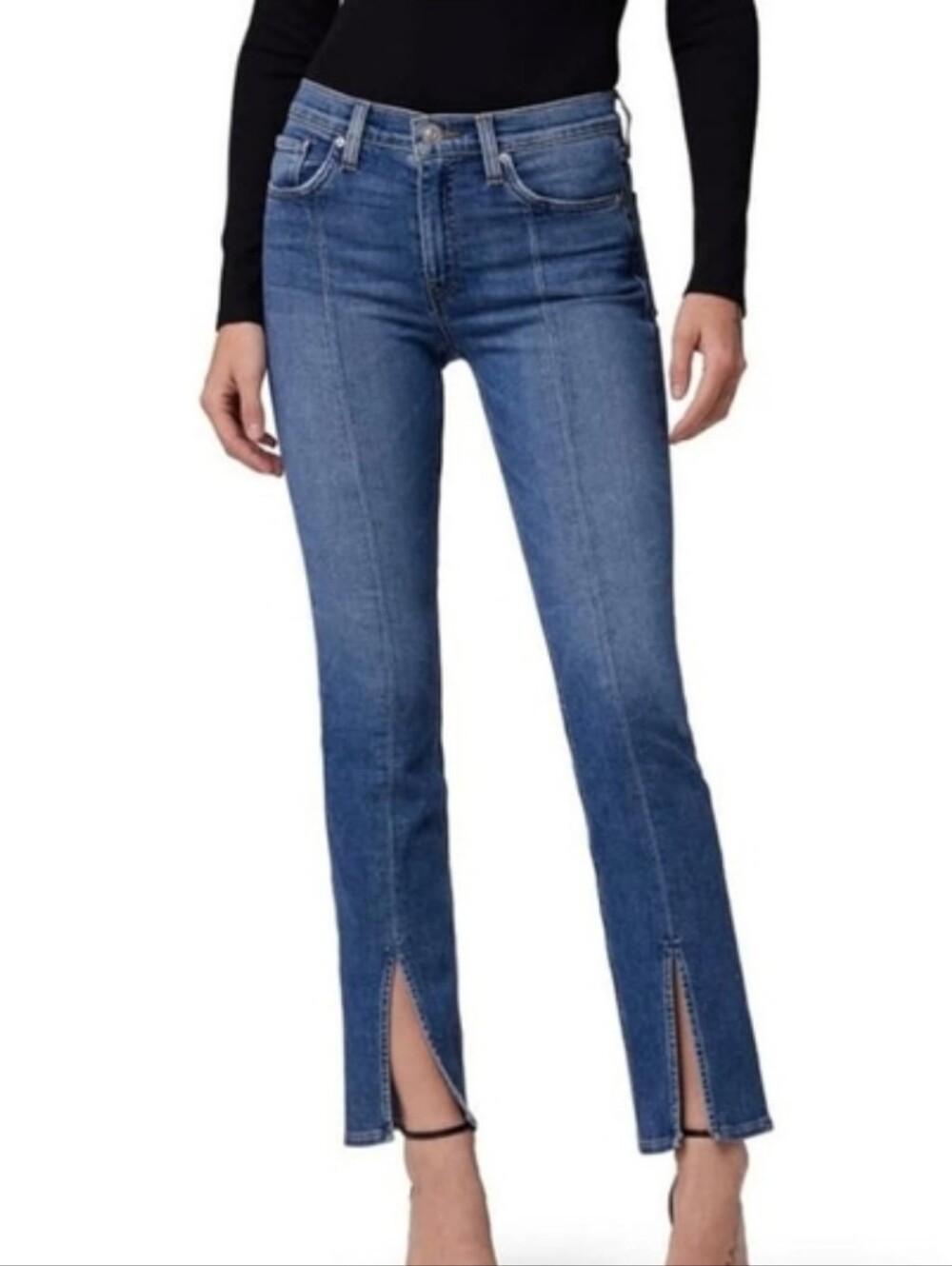Hudson Barbara Straight Leg Split Hem Jeans